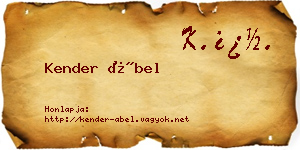 Kender Ábel névjegykártya