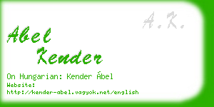 abel kender business card